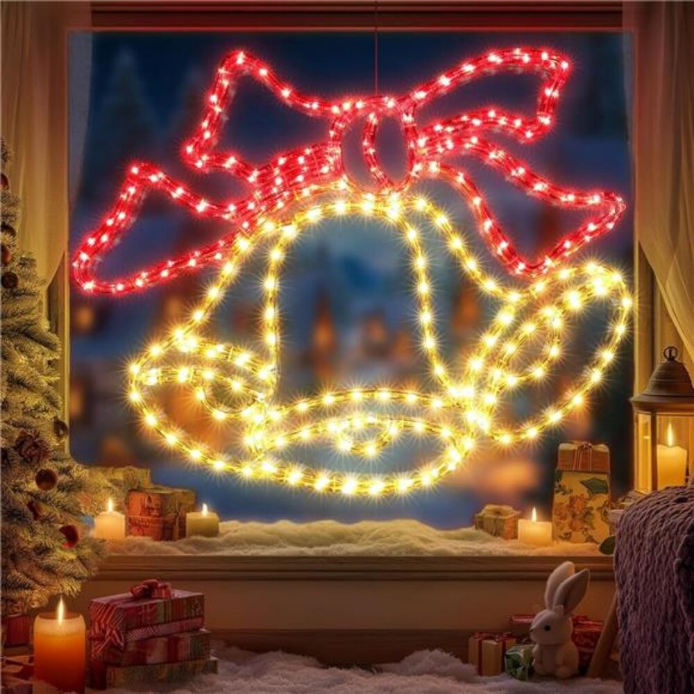 Christmas 33'' Large Bell Lights Decoration - 297LED Outdoor Waterproof